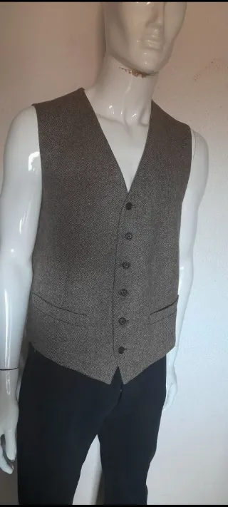 Blazer y Chaleco Massimo Dutti Marrón/Gris de lana