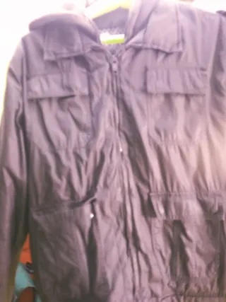 Parka encerada verde oscuro gris