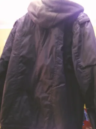 Parka encerada verde oscuro gris