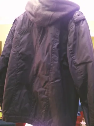 Parka encerada verde oscuro gris