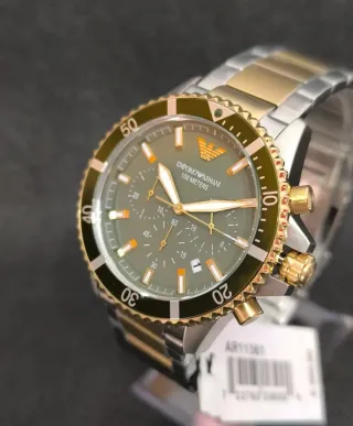 Orologio Emporio Armani Uomo Nero Oro Cronografo