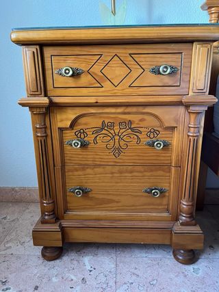 Dormitorio rústico madera, cama 90