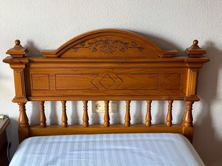 Dormitorio rústico madera, cama 90