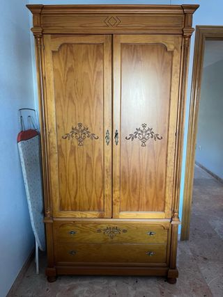 Dormitorio rústico madera, cama 90