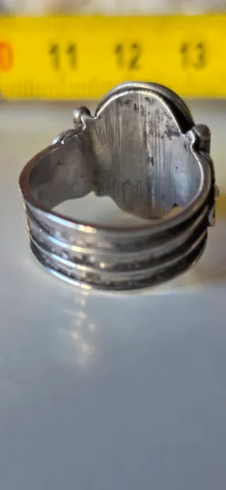 Anillo Sello Plata y Onix Antiguo