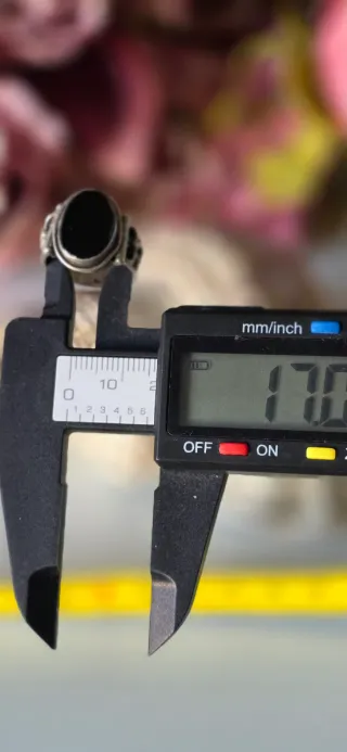 Anillo Sello Plata y Onix Antiguo