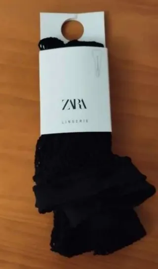 Leggings de red negros Zara Talla M