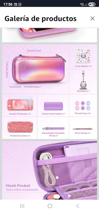 Cover e accessori per Nintendo Switch Lite Rosa Sirena