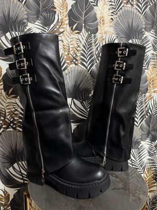 Stivali con fibbie neri 39