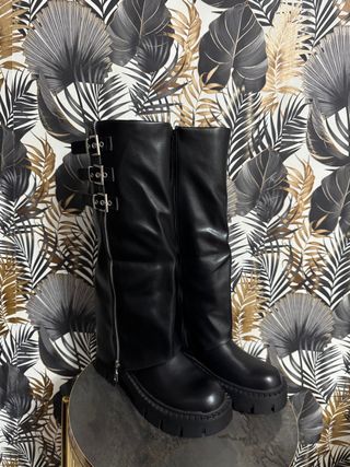 Stivali con fibbie neri 39