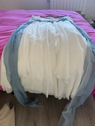 Vestido de comunión blanco y azul