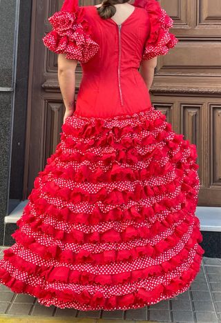 Traje de Flamenca Rojo Talla 40-42