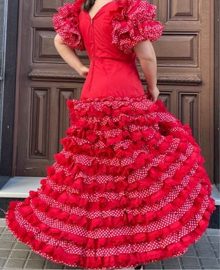 Traje de Flamenca Rojo Talla 40-42