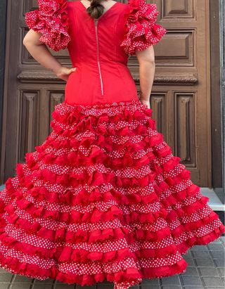 Traje de Flamenca Rojo Talla 40-42