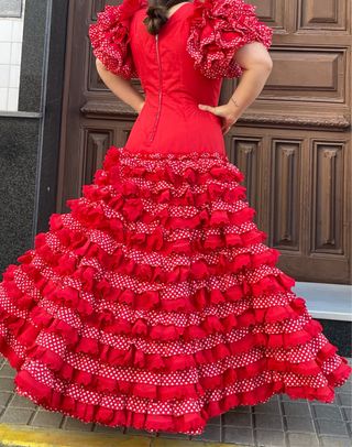 Traje de Flamenca Rojo Talla 40-42