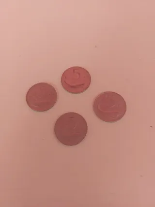 4 Monete da 5 Lire anni 1951 1953 1955