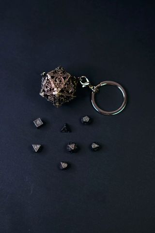 Portachiavi D20 Porta x7 Dadi Llavero dados tasca