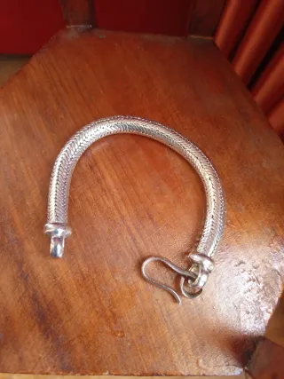 Pulsera Plata Gruesa Tipo Cordón