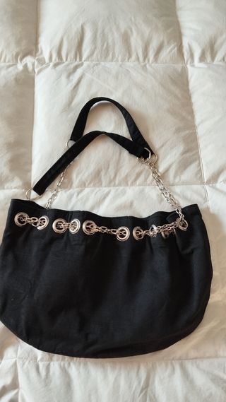 Bolso de fiesta negro con cadena