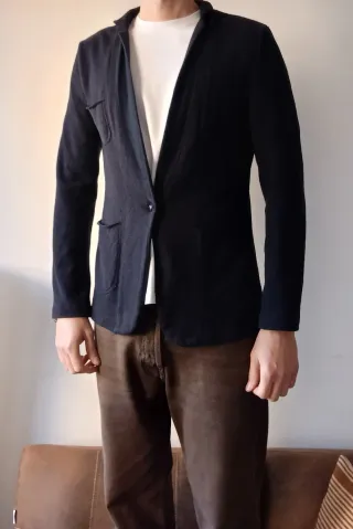 Americana lana azul marino