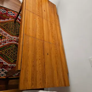 Mesa de madera de pino extensible