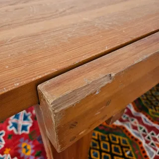 Mesa de madera de pino extensible
