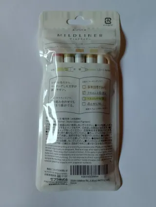 Marcadores Zebra Mildliner 5 colores