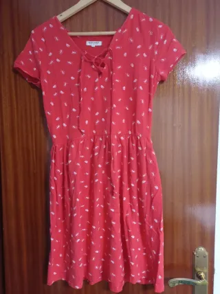 Vestido rojo estampado Green Coast Talla L