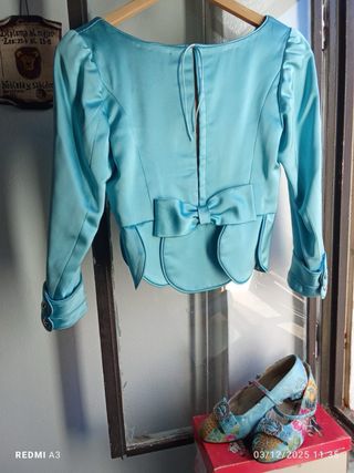 Corpiño fallera azul y zapatos talla 37