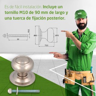 Amig - Pomo Redondo para Puertas Exteriores de Ent