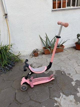 Patín 3 ruedas rosa