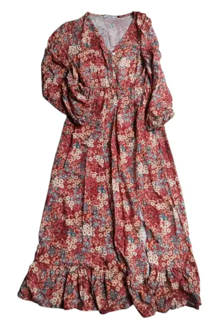 Vestido largo estampado floral talla M