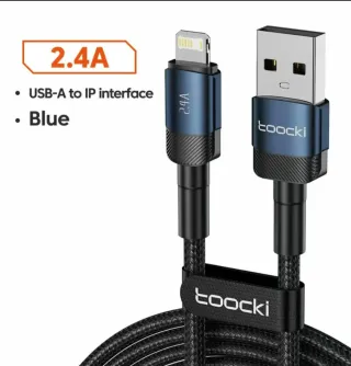 Cable USB a Lightning Toocki 2.4A Azul