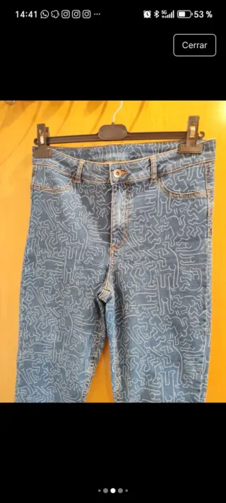 Pantalón elástico estampado talla 44