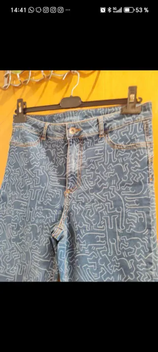 Pantalón elástico estampado talla 44