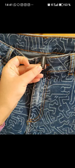 Pantalón elástico estampado talla 44