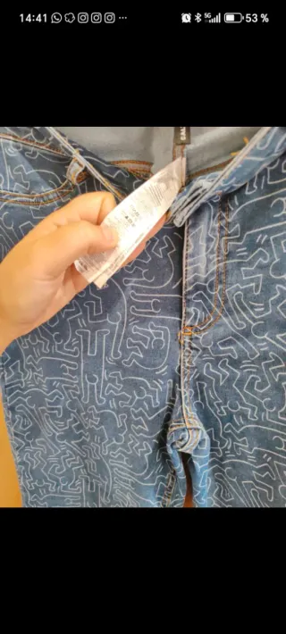 Pantalón elástico estampado talla 44