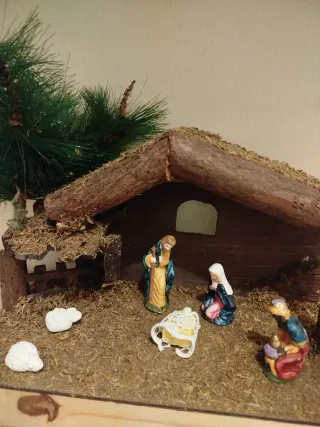 Portal de Belén con Reyes Magos