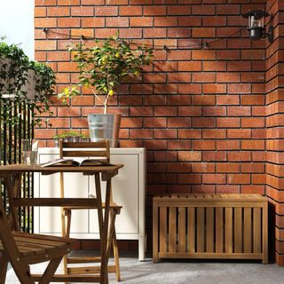 Baúl de madera Ikea marrón claro