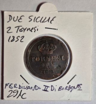 Regno 2 Sicilie-2 Tornesi 1852, Ferdinando II. BB.