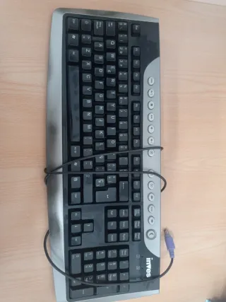 Teclado Inves K366 PS2 Negro/Plateado