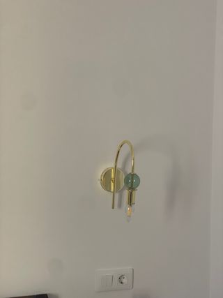 2 Apliques de Pared Dorados con Cristal