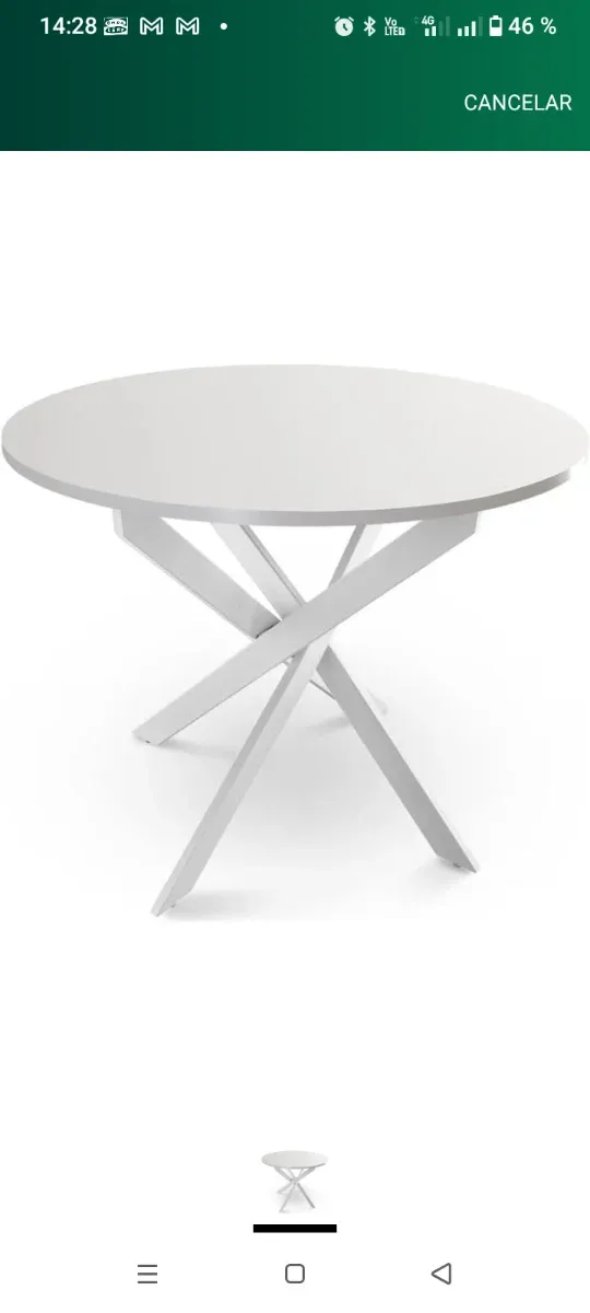 Mesa comedor redonda madera y metal