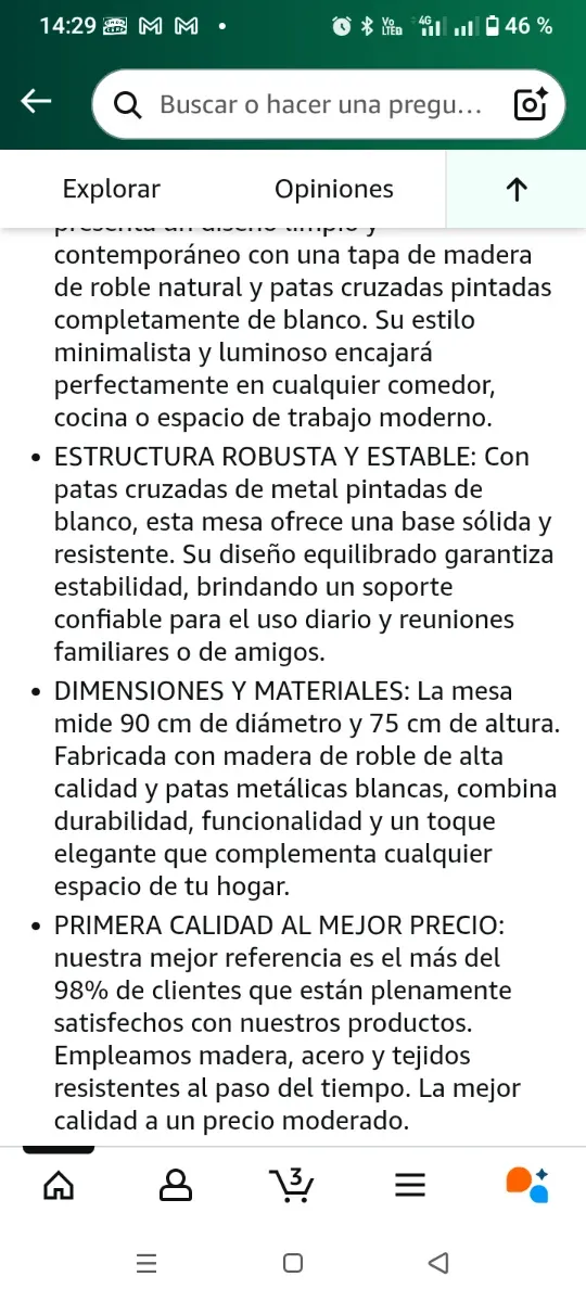 Mesa comedor redonda madera y metal