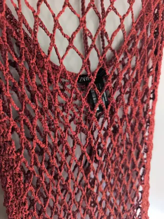 Vestido de malla color teja