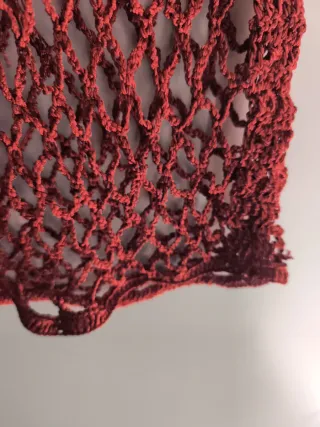 Vestido de malla color teja