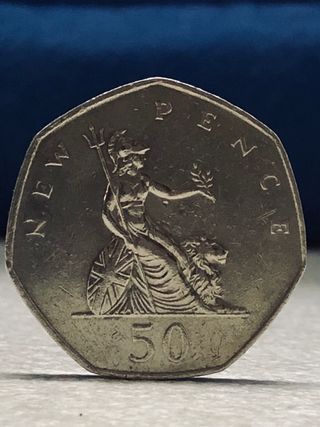 Moneta 50 New Pence 1980 Regina Elisabetta II