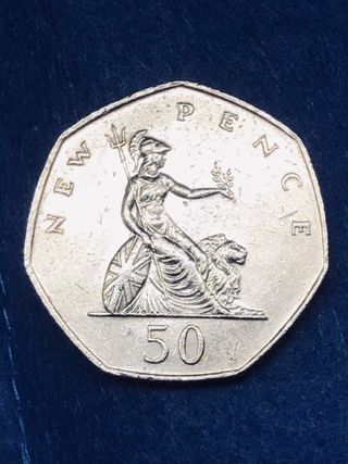 Moneta 50 New Pence 1980 Regina Elisabetta II