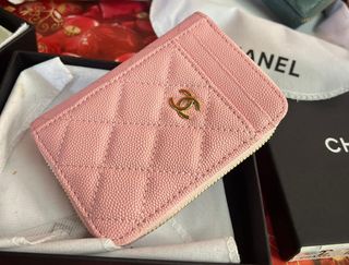 Porta carte Chanel beige oro