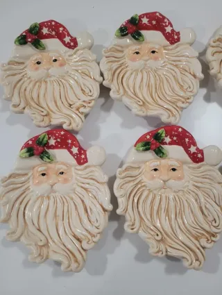 Lotto 6 piattini natalizi Babbo Natale